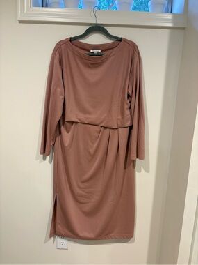 Prologue Dusty Rose Blouson Midi Dress
